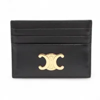 セリーヌ トリオンフ PVC×レザー マネークリップ ブラウン Aランクの