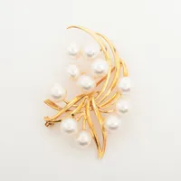 ミキモト パール ダイヤ ピアス K18(WG) 約7.0mm～7.5mm ABランクの