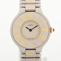 カルティエ マスト21 SS QZ アイボリー文字盤