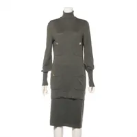 シャネル ココボタン ウール セットアップ 38 カーキ