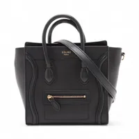 セリーヌ ラゲージ ナノショッパー レザー 2WAYハンドバッグ ブラック