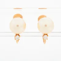 ミキモト パール ダイヤ K18(YG) 約7.0mm