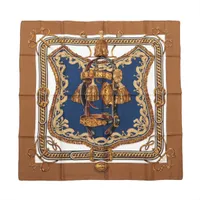 エルメス カレ90 Les Confessions 告白 シルク スカーフ ホワイト AB