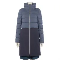 ヘルノ ウール×ナイロン ダウンコート 42 ネイビー