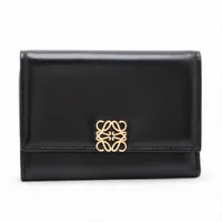 ロエベ アナグラム バーティカル ウォレット スモール レザー コンパクトウォレット ブラック