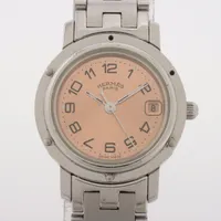 エルメス クリッパー CL4.210 SS QZ ピンク文字盤