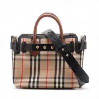 バーバリー ノバチェック キャンバス 2WAYハンドバッグ ベージュ