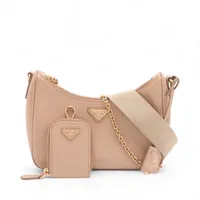 プラダ サフィアーノラックス レザー ショルダーバッグ ベージュ