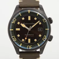 スピニカー SS×革 AT グリーン文字盤