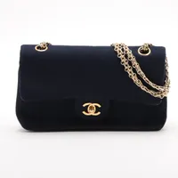 シャネル マトラッセ23 スモール コットン ネイビー ゴールド金具