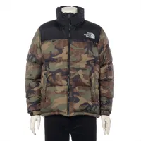 ノースフェイス ナイロン ダウンジャケット M カーキ×ブラック