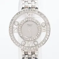 ショパール ハッピーダイヤモンド 4097 WG QZ シルバー文字盤