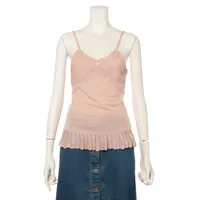 シャネル ココマーク レーヨン キャミソール 07C 36 ピンクベージュ