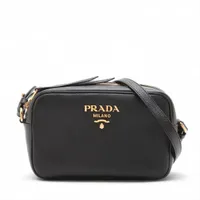 プラダ ヴィッテロフェニックス レザー ショルダーバッグ ブラック