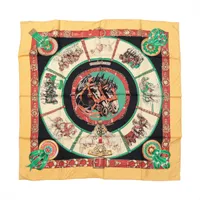 エルメス カレ90 QUINTESSENCE 宇宙 シルク スカーフ ブラック AB