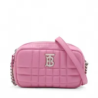 バーバリー TB レザー チェーンショルダーバッグ ピンク