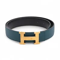エルメス Hベルト トゴ×ヴォースイフト ベルト T:2015 ブルー×ブラック