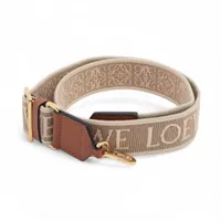 ロエベ アナグラム キャンバス×レザー ショルダーストラップ ベージュ