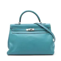 エルメス ケリー35 ルトゥルネ ヴォースイフト ブルージーン シルバー金具