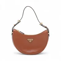 プラダ アーケ スモール レザー ショルダーバッグ ブラウン