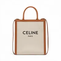 セリーヌ バーティカルカバ キャンバス 2WAYハンドバッグ ベージュ