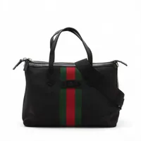 グッチ シェリーライン ナイロン 2WAYトートバッグ ブラック