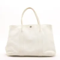 エルメス ガーデンパーティ36 PM ブッフル ホワイト シルバー金具