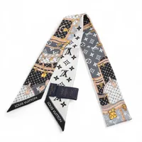 ヴィトン バンドーBB レッツゴー M76442 シルク スカーフ OS3275 ブラック×ホワイト