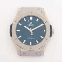 ウブロ クラシックフュージョン 511.NX.7170.LR SS×TI AT ブルー文字盤