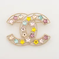 シャネル ココマーク スター GP×ラインストーン ブローチ B23B