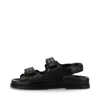 シャネル ココマーク マトラッセ レザー サンダル 37C ブラック B