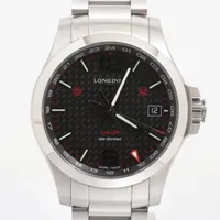 ロンジン コンクエスト V.H.P. L3.718.4.66.6 SS QZ ブラック文字盤