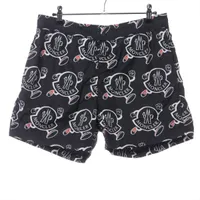 モンクレール ポリエステル ショートパンツ 22年 M ブラック×ホワイト