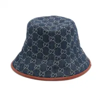 グッチ GGキャンバス 576371 コットン ハット M ブルー