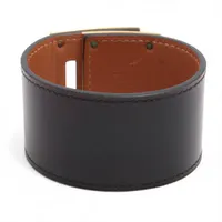 エルメス ケリードッグ GP×革 ブレスレット T刻印：2015 ブラック×ゴールド