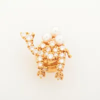 タサキ パール ダイヤ K18(YG) 約3.5mm