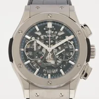 ウブロ クラシックフュージョン 525.NX.0170.LR TI×革×ラバー AT スケルトン文字盤