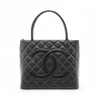 シャネル 復刻 キャビアスキン トートバッグ ブラック ゴールド金具 A