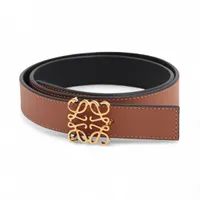 ロエベ アナグラム レザー ベルト 80/32 ブラウン×ブラック