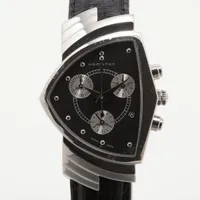 ハミルトン ジャズマスター クロノグラフ H326160 SS×革 AT 黒文字盤