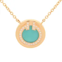 ティファニー T TWO サークル ターコイズ ダイヤ 750(YG)