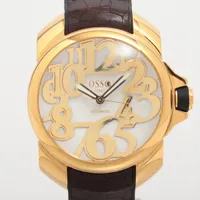 オッソ イタリー SS×革×ラバー AT ホワイト文字盤