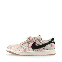 ナイキ AIR JORDAN 1 RETRO LOW OG レザー×ファブリック スニーカー 25cm ベージュ×ブラック