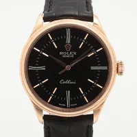 ロレックス チェリーニ 50505 PG×革 AT ブラック文字盤