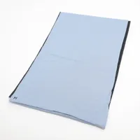 エルメス Hロゴ カシミヤ×シルク マフラー ブルー×グレー