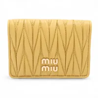 ミュウミュウ マトラッセ 5MC103 レザー カードケース イエロー