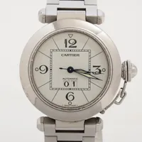 カルティエ パシャC ビックデイト W31055M7 SS AT ホワイト文字盤