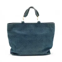 シャネル ココマーク デニム ブルー シルバー金具