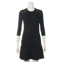 シャネル ウール×コットン×ナイロン ニットワンピース P59 34 ブラック