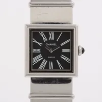 シャネル マドモアゼル SS QZ ブラック文字盤